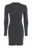 SL1016 Ex Chainstore Twist Front Bodycon Dress - Charcoal x12